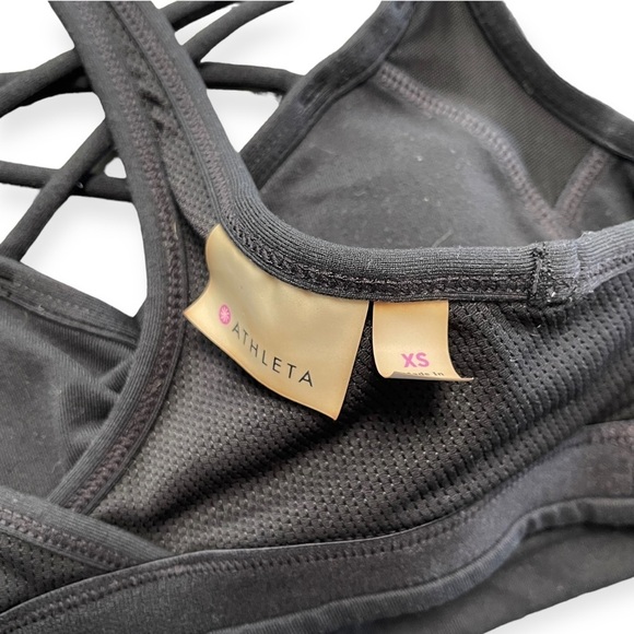 ATHLETA Activewear Mind Over Mat Bra Black Strappy Crisscross Padded XS #459175 - Picture 11 of 11